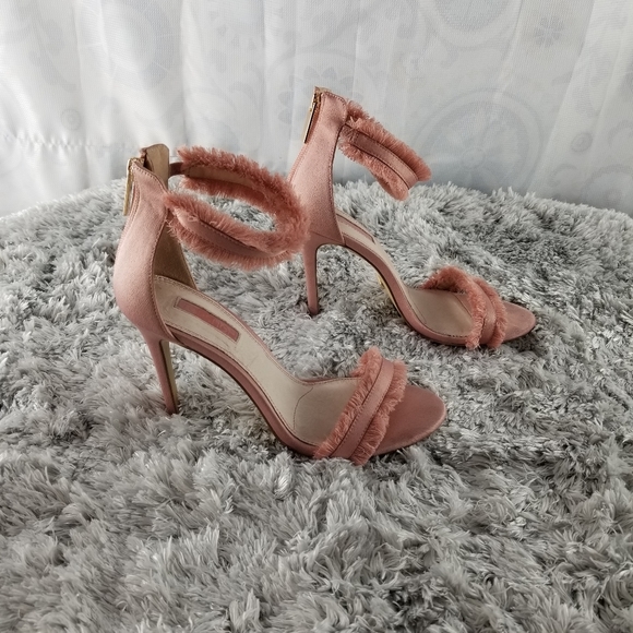 Topshop Shoes - Topshop Riley pink heels ankle strap zippe…